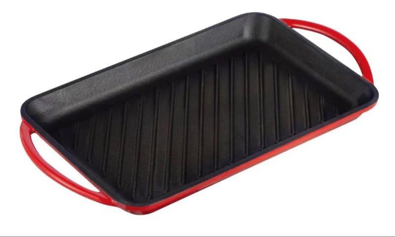 קרני – מחבת מלבנית 33 ס"מ מברזל יצוק בציפוי אמייל Carne