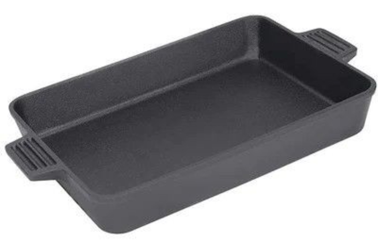 תבנית מלבנית עמוקה 23×33 ס"מ מברזל יצוק איכותי - כלי טבון עמיד במיוחד